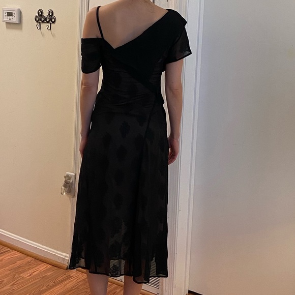 Theory Flounce Sheer Midi Dress - Picture 6 of 16
